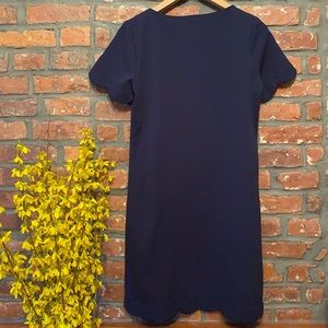 Scalloped Navy Mini Dress by Monteau